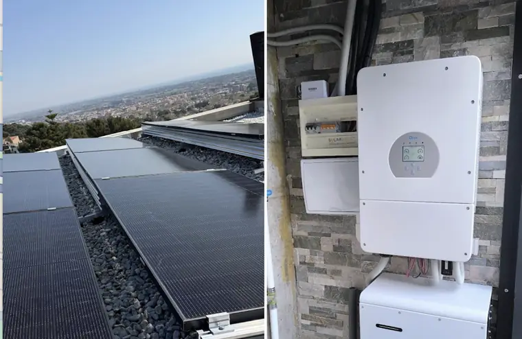 Instalación fotovoltaica con batería, fotografía del cliente