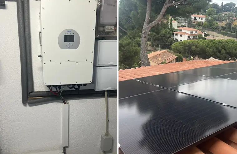 Inversor y paneles solares en el Maresme, fotografía del cliente